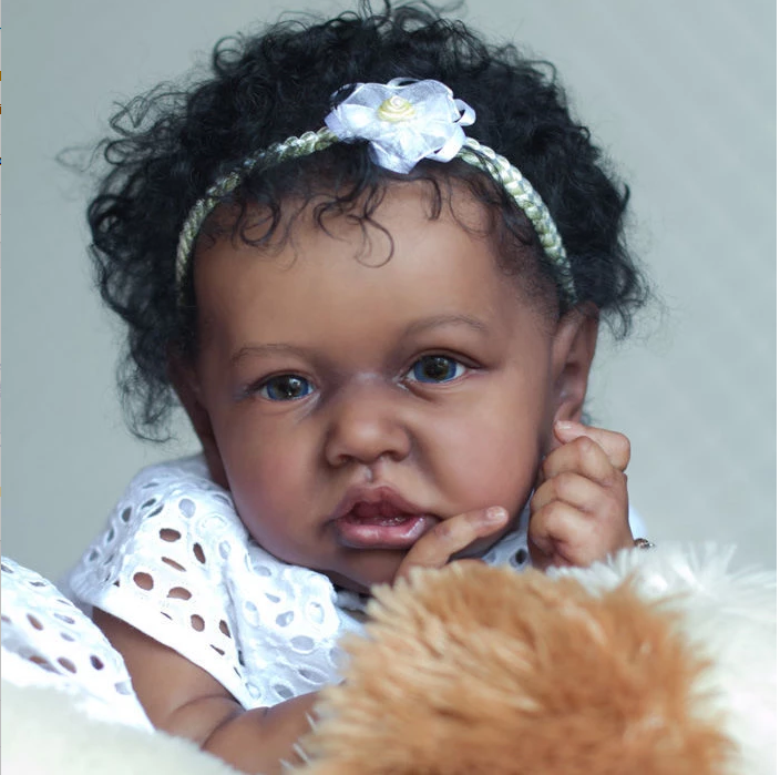 Black 20'' Look Real Nyla Reborn Baby Doll Girl, Newborn Lifelike Silicone Babies Birthday Gift 2022 -JIZHI® - [product_tag]