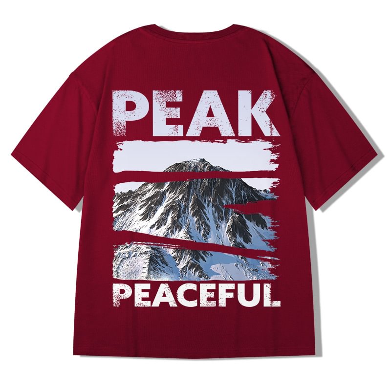 Cotton Mountain Peaceful Printed Short-sleeved Loose Wild T-shirts-VESSFUL