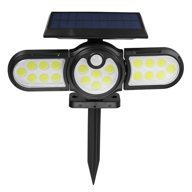 LED Solar 3-Head Wall Light Waterproof Lawn Stakes Sensor Light (140COB)