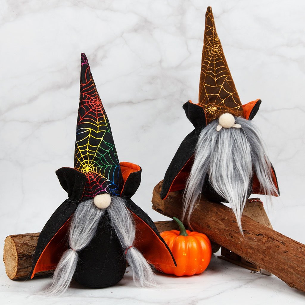 Halloween Vampire Gnome Couple With Cobweb Hat、、sdecorshop