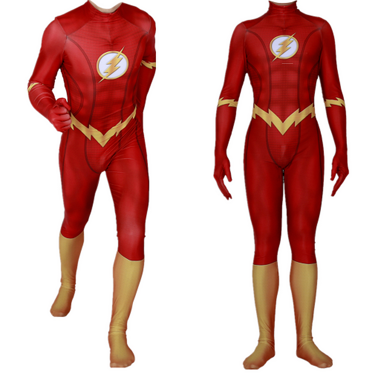 Mayoulove The Flash Cosplay Costume Kids Adults Bodysuit Halloween Fancy Jumpsuits-Mayoulove