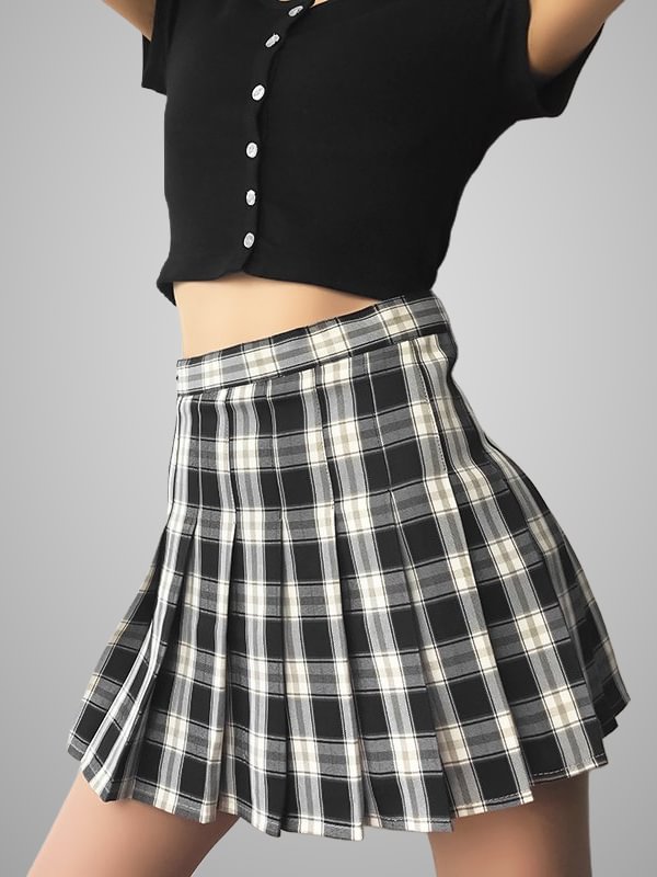 Gothic Sweet JK Plaid Pleated Skirt