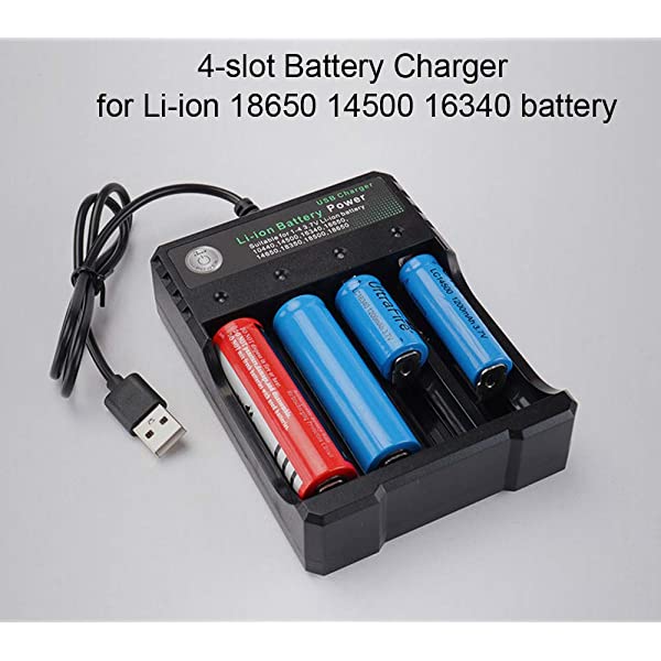 4-Slot Smart Battery Charger LED indicator For 18650 Li-ion Rechargeable Battery 
