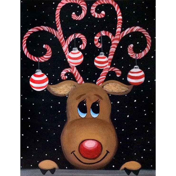Full Round Diamond Painting Christmas Reindeer (40*30cm)