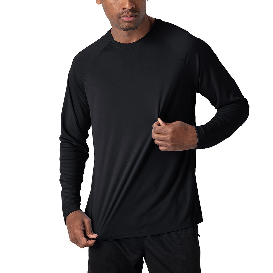 Men's Quick Dry Breathable Basic Tee Long Sleeve T-shirts-VESSFUL