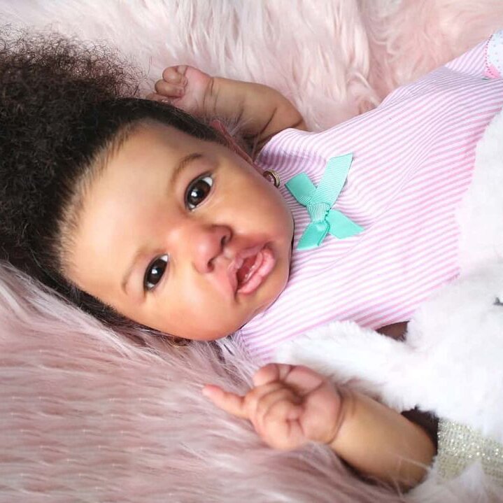 Rbgdoll®Realistic African American 12'' Handmade Cruz Cute Newborn Black Reborn Baby Doll Girl