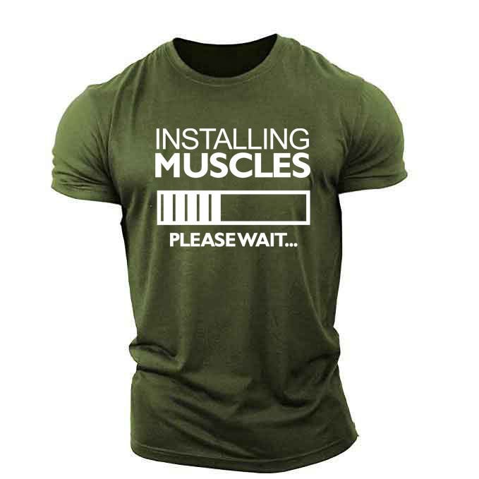 Installing Muscles Print T-shirt / [viawink] /