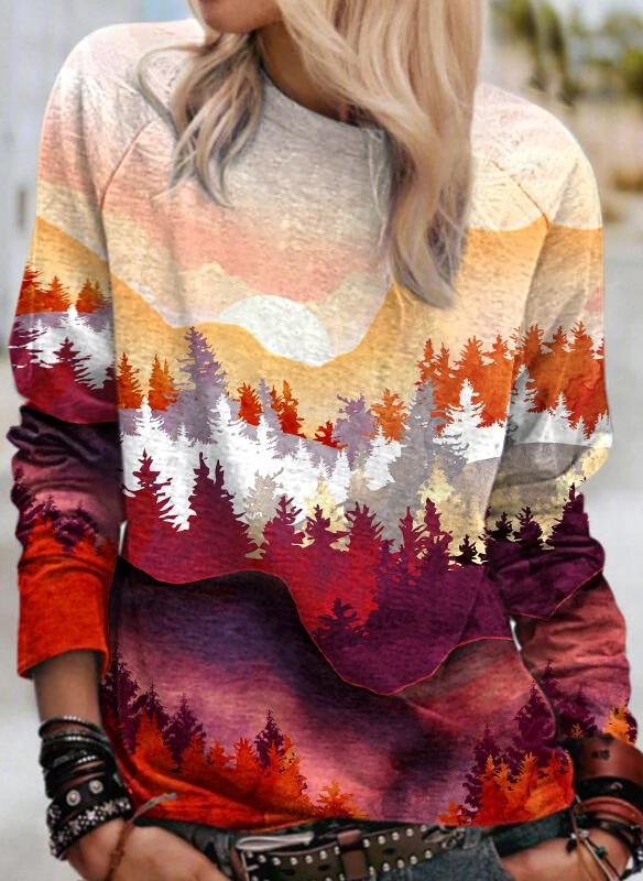 Women's mountain print sweatshirt