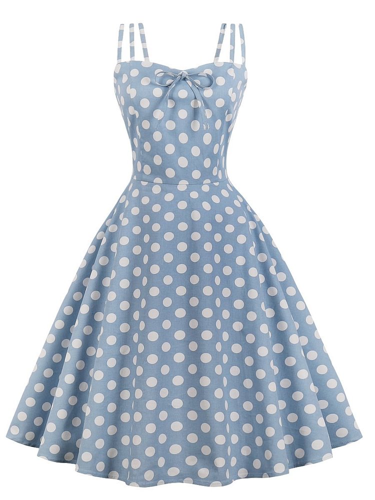 Mayoulove 1950s Dress Polka Dot Vintage Style Slip Dress-Mayoulove