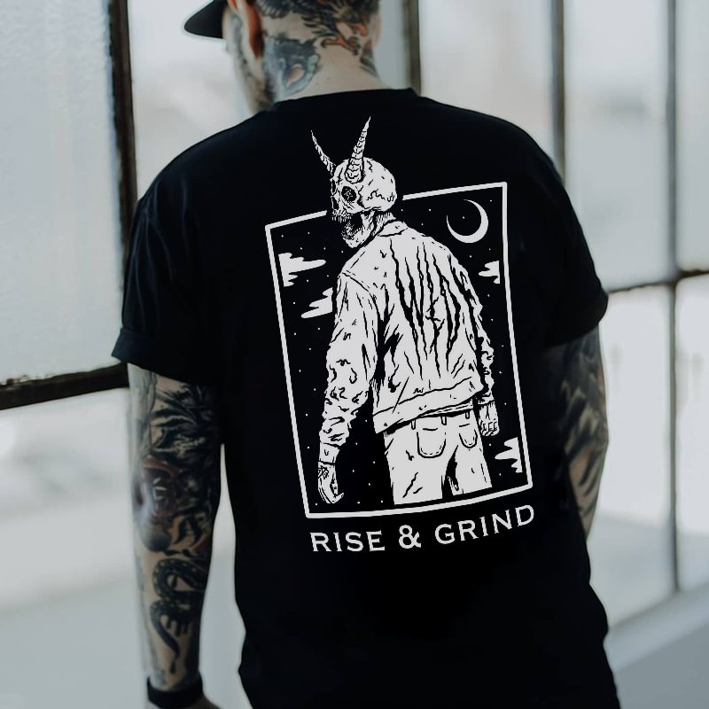 Cloeinc    Personalized Demon Rise & Grind Printed Men's T-shirt - Cloeinc
