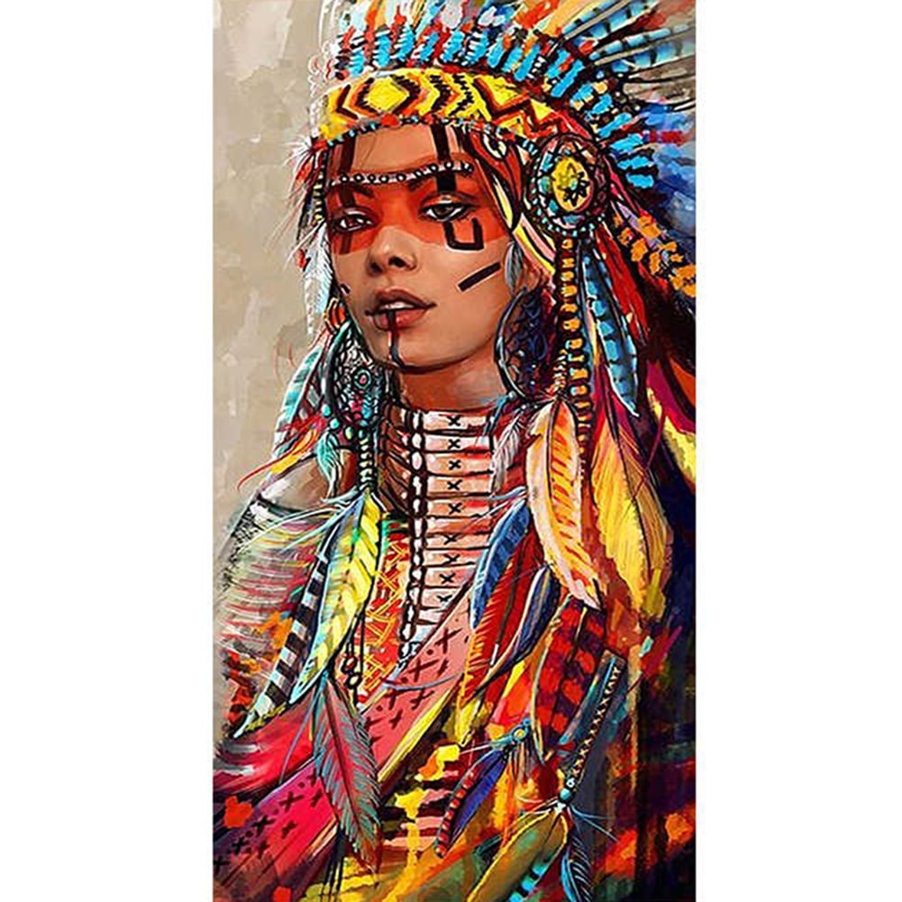 Diamond Painting - Full Round - Indian Girl (85*45cm)