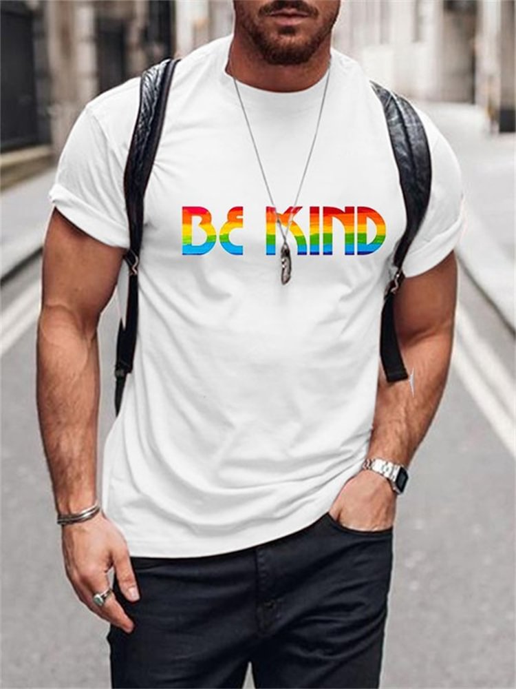 Tiboyz Rainbow Be Kind Crew Neck T-Shirt