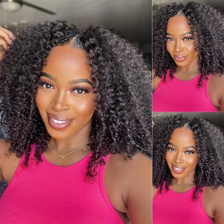 🔥 Best Sale 🔥 Glueless 4×4 Lace Closure Wigs | Black Kinky Curly Hair Wigs | Natural & Face-fitting