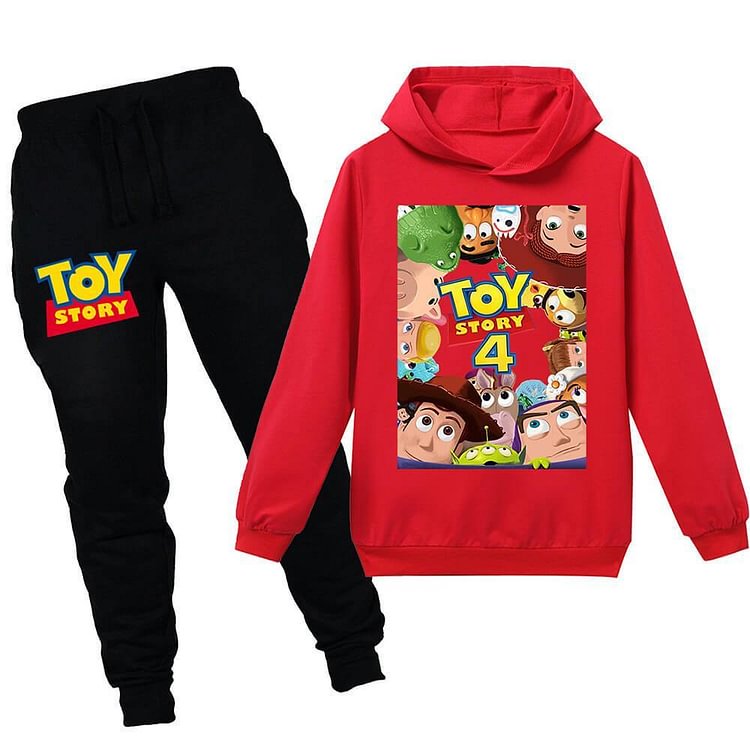 Mayoulove Toy Story 4 Print Girls Boys Cotton Hoodie And Sweatpants Suit-Mayoulove