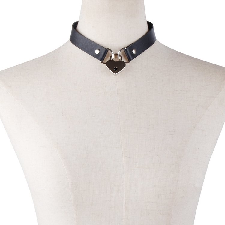 Statement Solid Color Heart Knot PU Choker