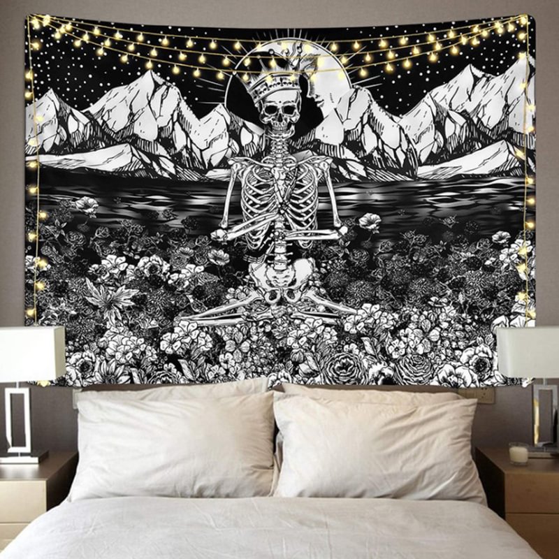 Minnieskull Halloween Black Skull Series Tapestry Home Decoration - Minnieskull