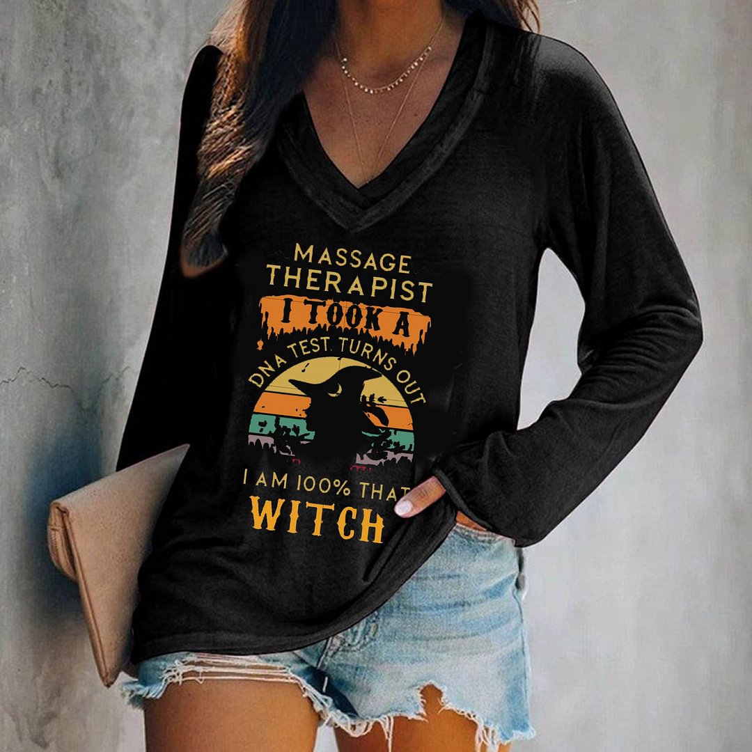 I Am 100% That Witch Graphic Fashion Long Sleeve Tee
