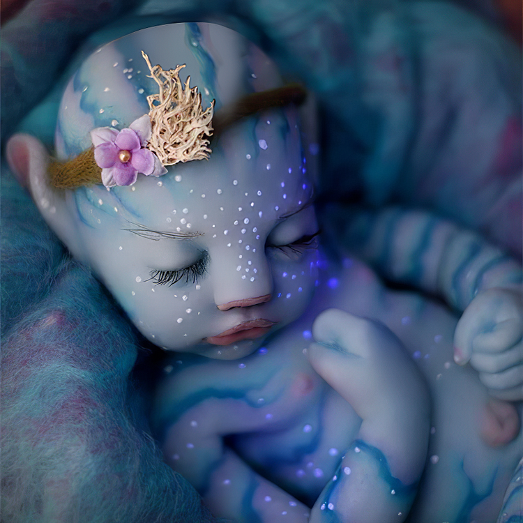  [Mini Avatar Alien Baby Dolls] 12'' Realistic Reborns Afra Handcrafted of soft Silicone Fantasy Sleeping Baby Doll - Reborndollsshop.com-Creativegiftss®
