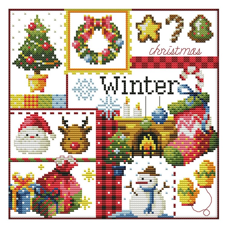 (Counted/Stamped)Four Seasons Of Winter - Cross Stitch 27*27CM