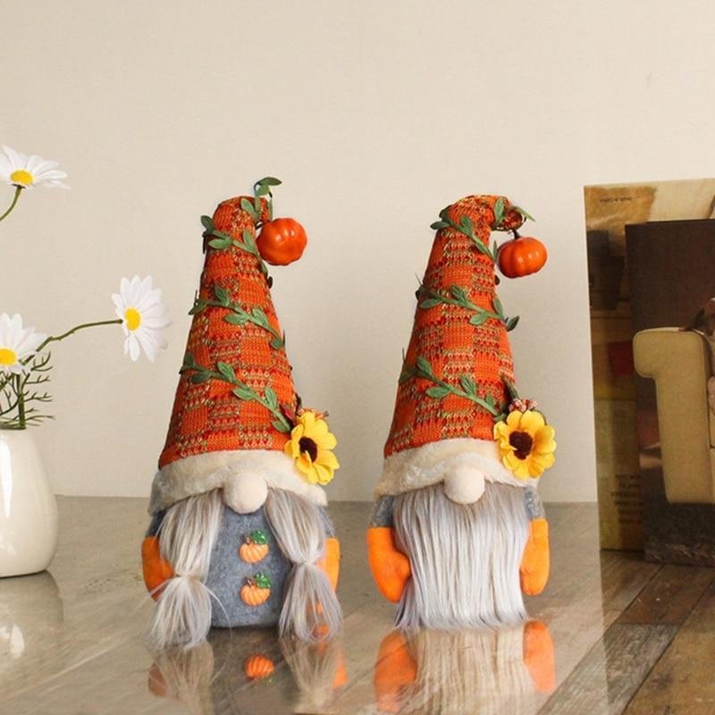 🎃 Lovely Pumpkin Fall Gnome for Halloween & Christmas 🎄、、sdecorshop