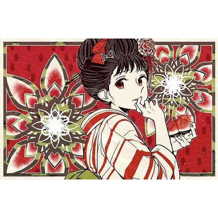 Kimono Girl - Round Drill Diamond Painting - 50*35CM