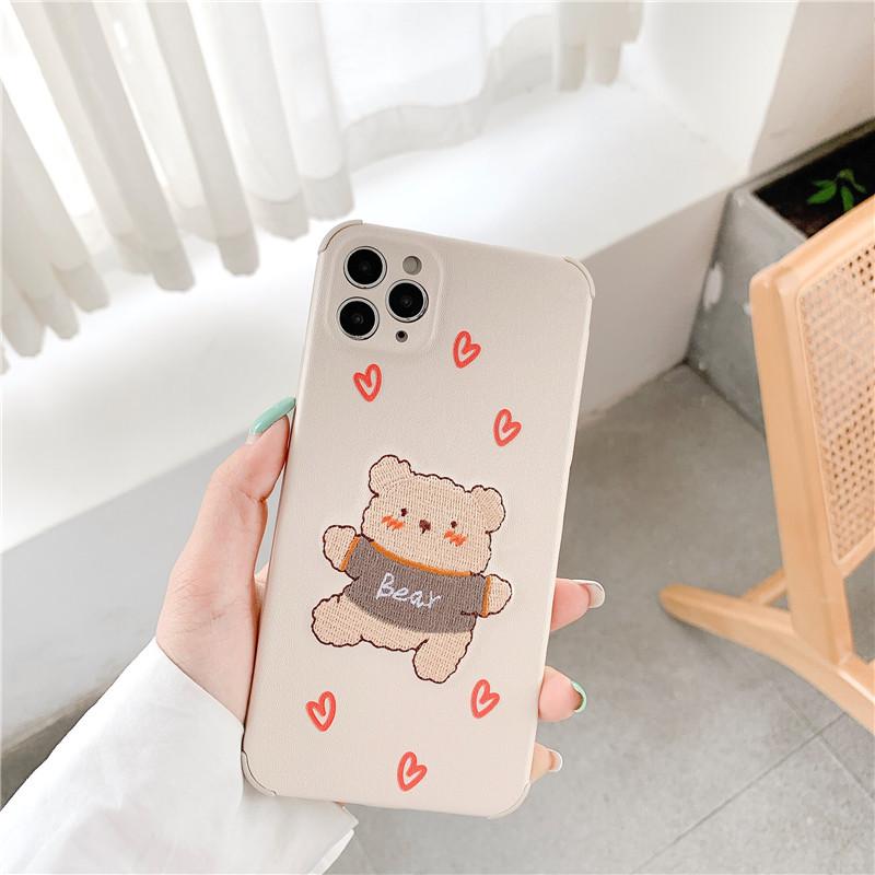 Embroidery Bear Phone Case