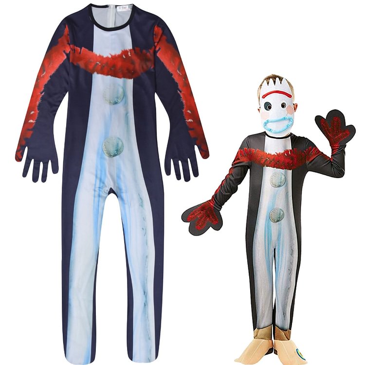 Mayoulove Toy Story Forky Cosplay Costume with Mask Boys Girls Bodysuit Halloween Jumpsuits-Mayoulove