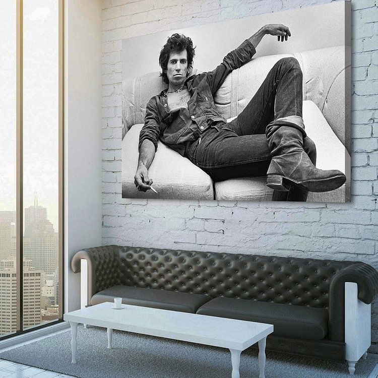 The Rolling Stones keith richards Smoking Canvas Wall Art