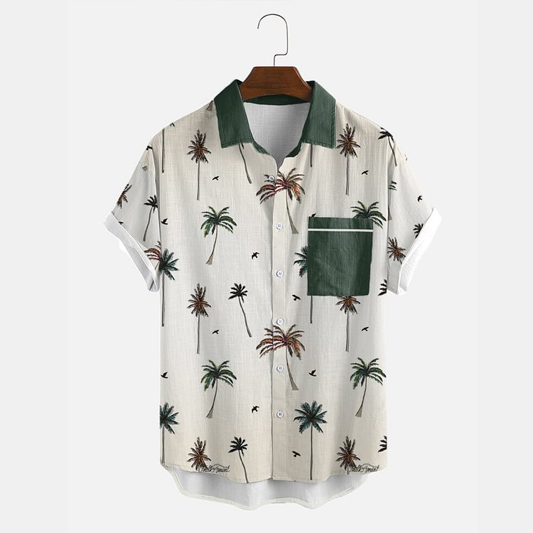 BrosWear Coconut Contrast Short Sleeve Shirt