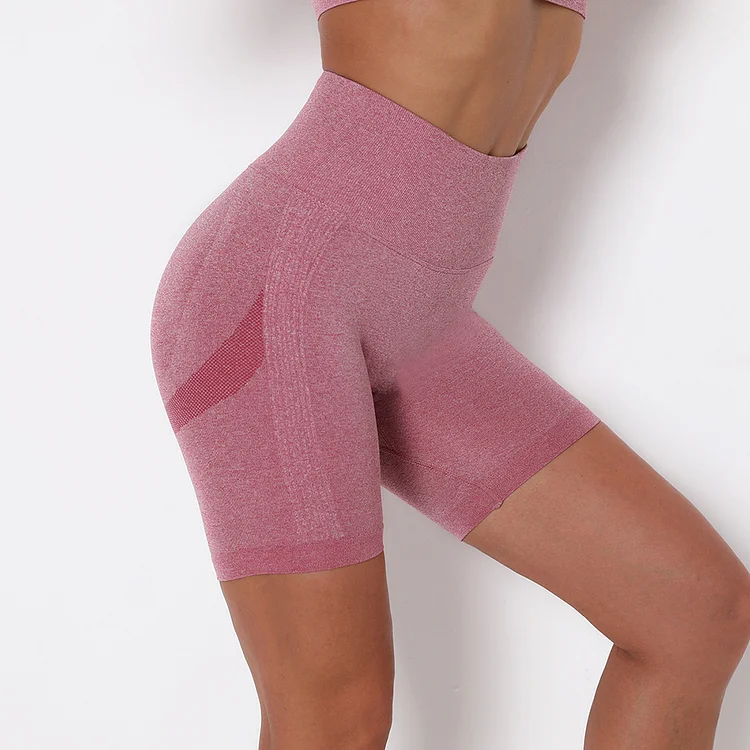 Wine Red Thigh Length Running Shorts Seamless