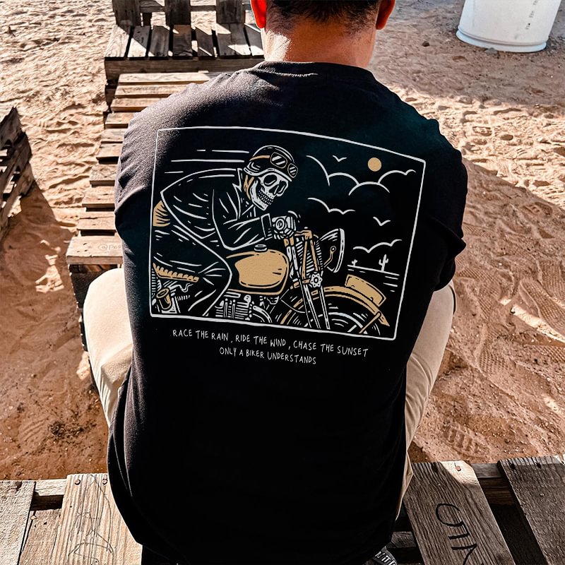 UPRANDY Skull Printed Men's T-shirt -  UPRANDY