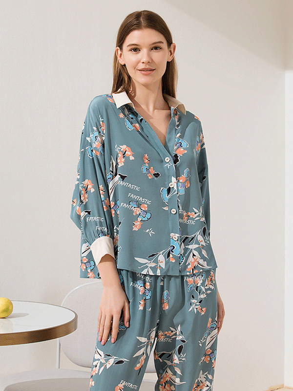 25 Momme High Quality Loose Life Style Mulberry Silk Pajamas Set-Real Silk Life