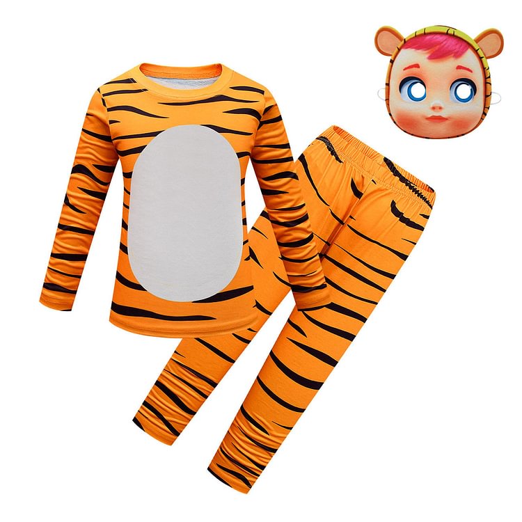 Mayoulove Cry Babies Cotton Top Trousers Casual Suit for Kids Youth Cosplay Tiger Costume-Mayoulove