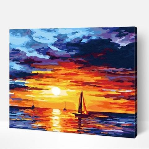 DIY Paint by Numbers Kit for Adults - Summer Night Sunset、bestdiys、sdecorshop