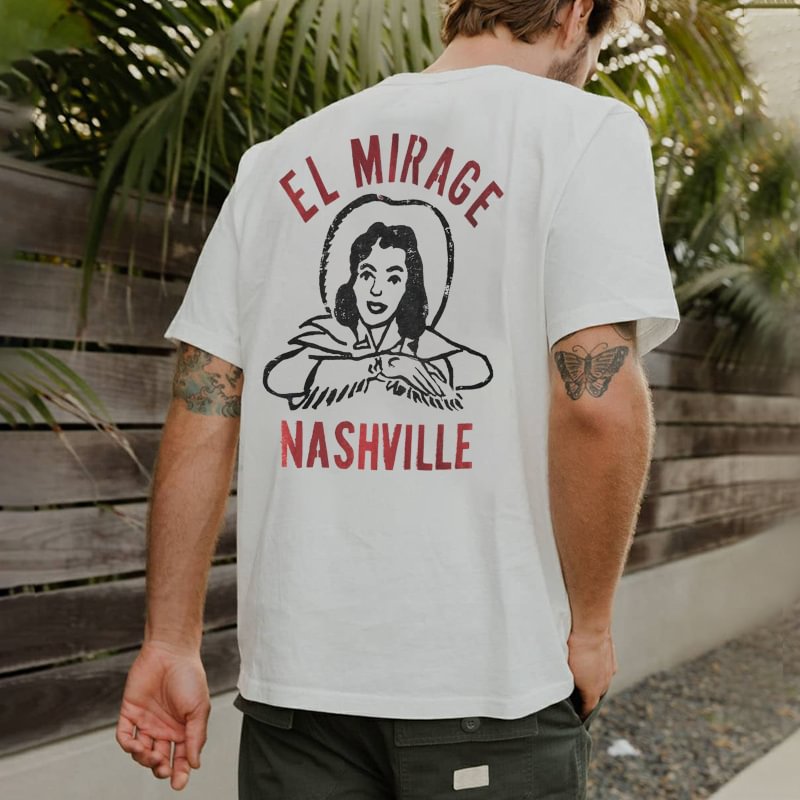 Cloeinc   El Mirage Nashville Printed Men's Casual T-shirt - Cloeinc