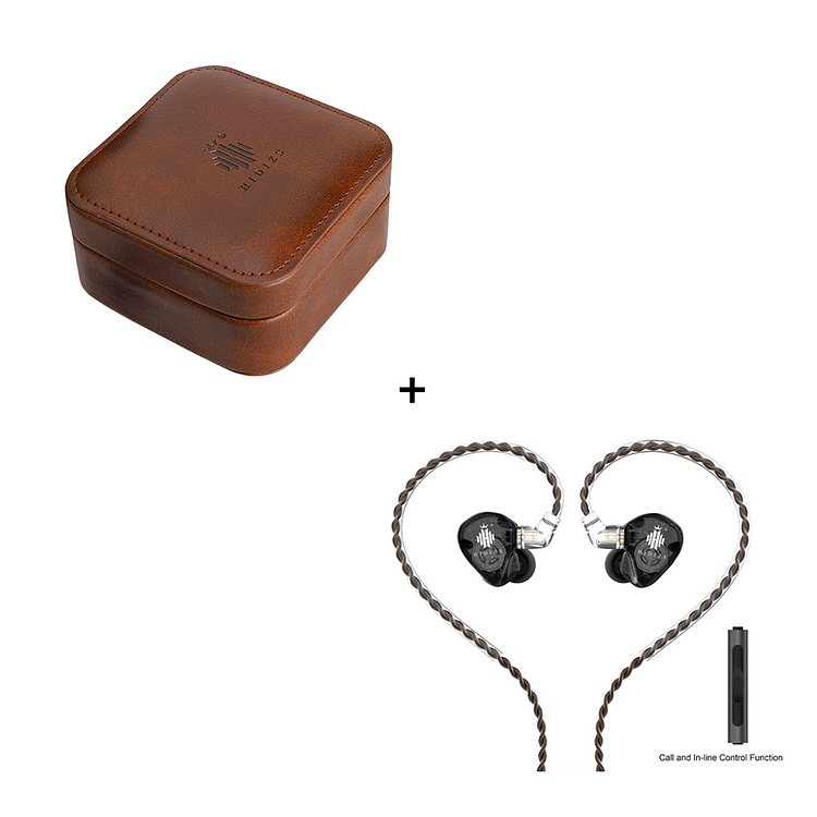 EA01 Leather Case + MS1 Rainbow Earphones Bundles-Hidizs