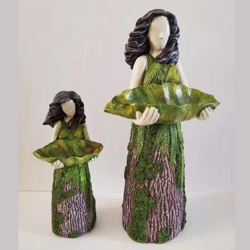 sherwood fern fairy statuary with bird feeder