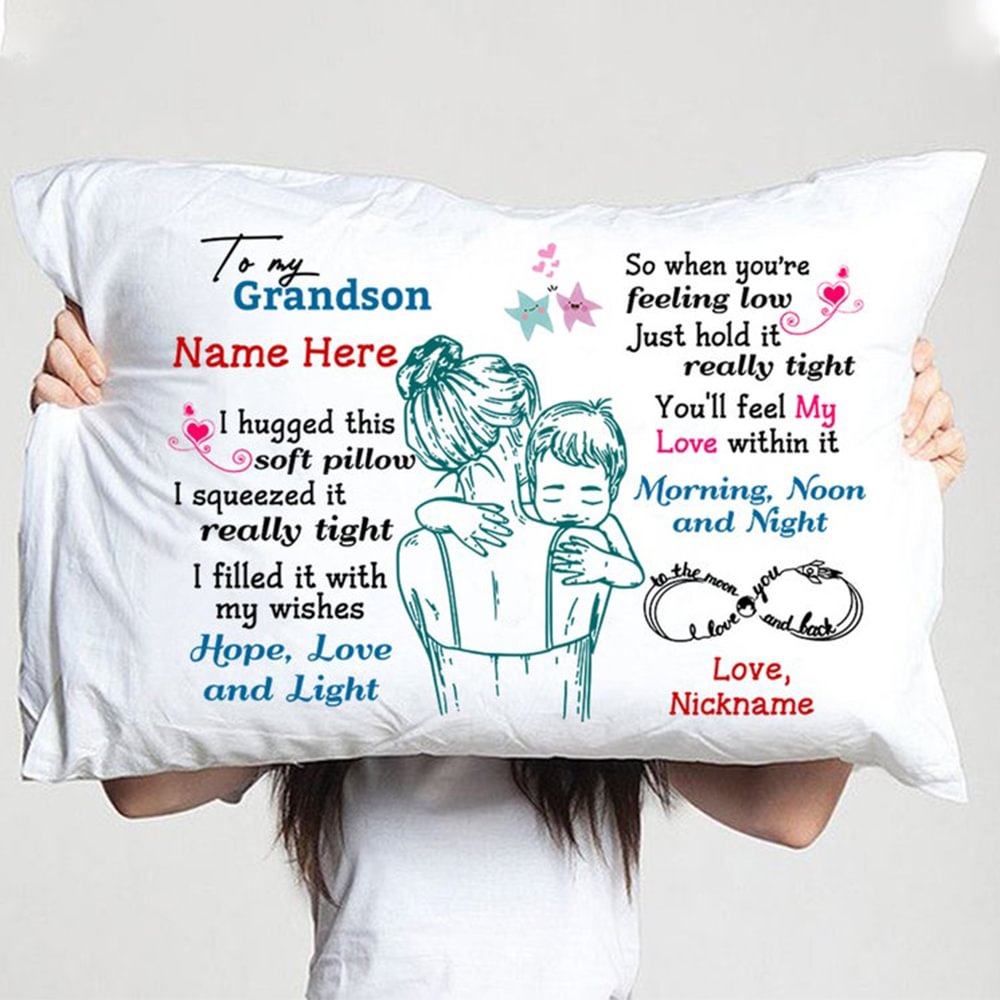 To My Grandson - Personalize Custom Name Pillowcase