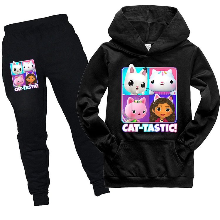 Mayoulove kids cat-tastic Hooded Shirt and Pants-Mayoulove