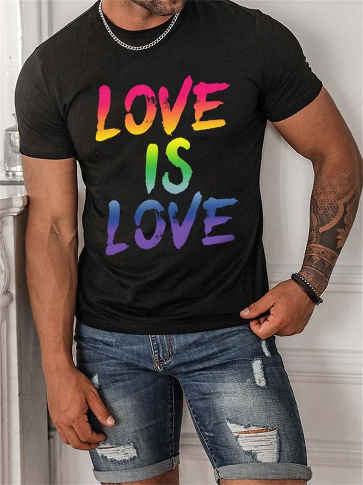 Tiboyz Rainbow Love Is Love Crew Neck T Shirt
