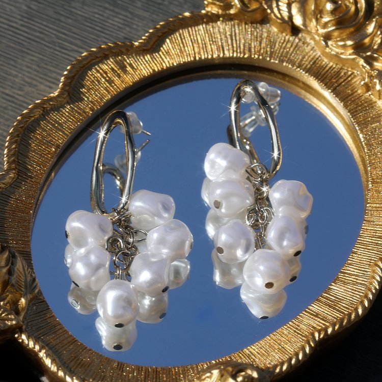 Irregular Flower Baroque Pearl Earrings