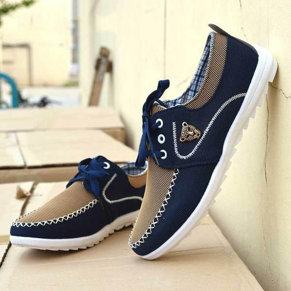 Men Leather Flats Lace-up Driving Formal Dress Casual Sneakers Shoes-Corachic