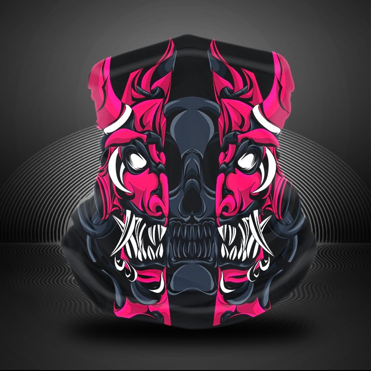 Samurai & Skull Printed Face Mask / Techwear Club / Techwear