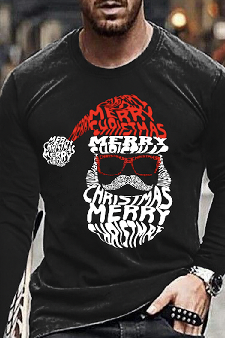 Tiboyz Men's Personalised Santa Claus Long Sleeve T-Shirt