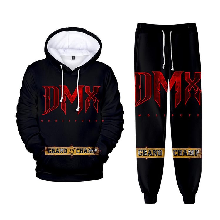 DMX Print Hoodie Suit Unisex Ruff Ryder Tracksuits-Mayoulove