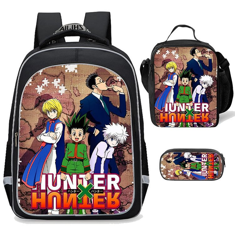 Mayoulove Hunter x Hunter Backpack Sets 17inch Large Bookbag lunch bag Pencil Case-Mayoulove