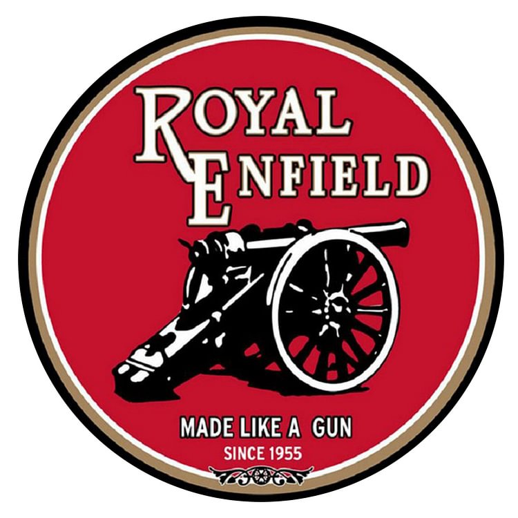 Royal Enfield Motorcycle Made Like A Gun - Round Vintage Tin Signs/Wooden Signs - 30x30cm
