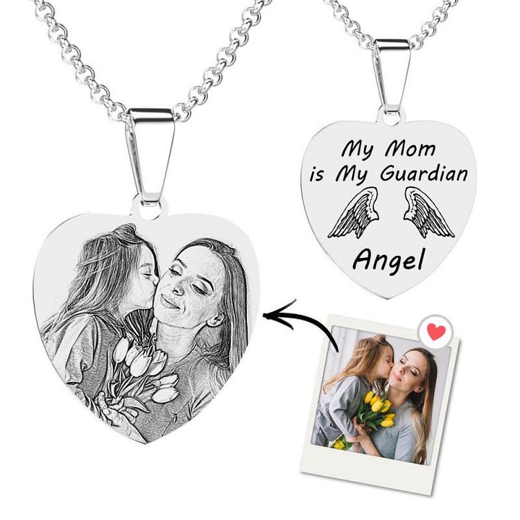 Personalized Heart Picture Necklace Custom Necklace with Picture