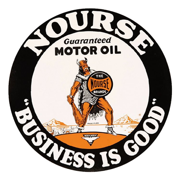 Nourse Motor Oil - Round Vintage Tin Signs/Wooden Signs - 30x30cm