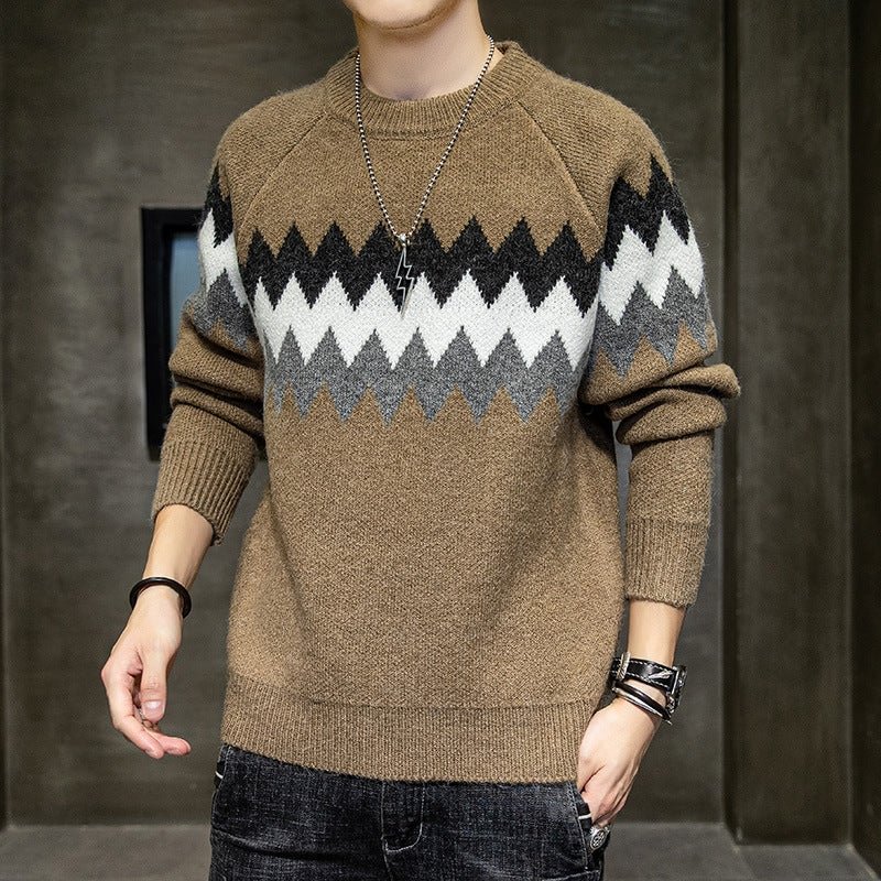 Loose Neck Sweater Men's Sweater-Corachic